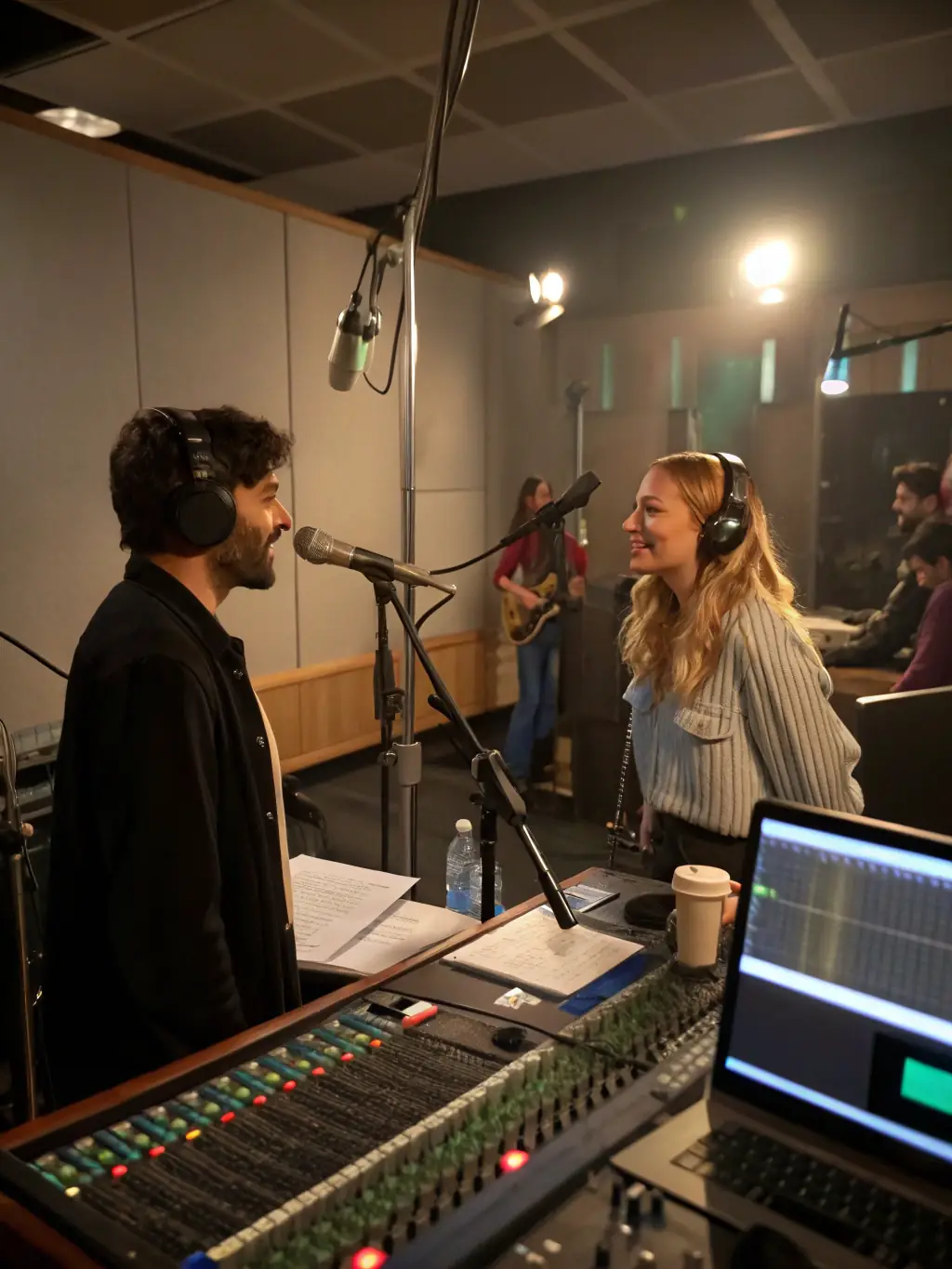 A recording session in a WEST ROCK-supported studio, emphasizing the organization's role in facilitating professional music production.